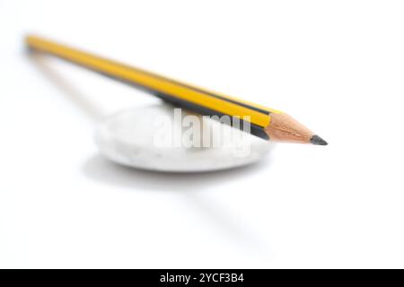 Pencil and rubber Stock Photo