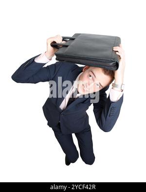 Scared business man Stock Photo