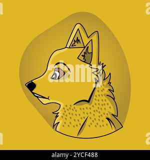 fox had illustration fox flat had illustration Stock Vector