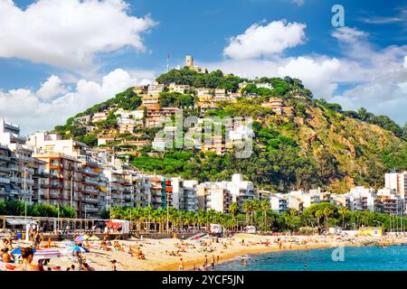 Seafront, beach,coast in Spain. Suburb of Barcelona, Catalonia Stock Photo