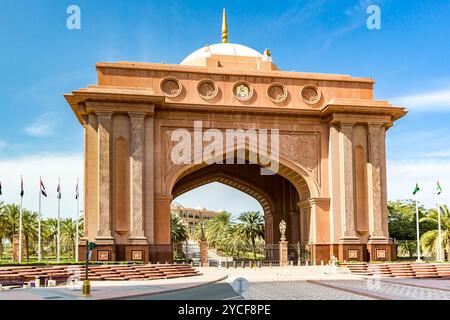 Entrance, Emirates Palace Mandarin Oriental, Abu Dhabi, United Arab Emirates, Asia Stock Photo