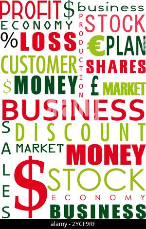 illustration of business word collage on white background Stock Photo