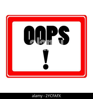 illustration of oops icon on isolated background Stock Photo