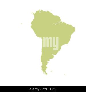 Map of South America, sign silhouette. World Map Globe. Vector Illustration isolated on white background. Latin American continent. Stock Vector