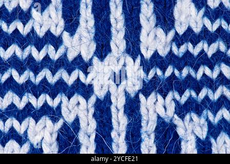 Blue knitting background Stock Photo