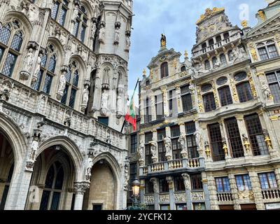 The Baroque Guildhalls of the Grand-Place. City of Brussels, Brussels-Capital Region, Belgium. 29th June 2023. Stock Photo