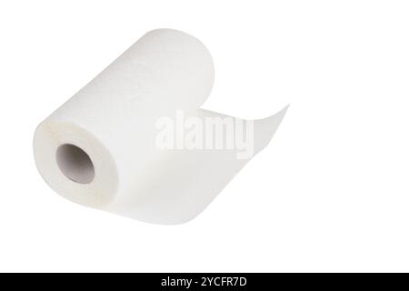 White paper towel rolls isolated on white background Stock Photo