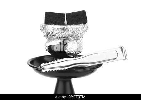 Black hookah isolated on white background Stock Photo