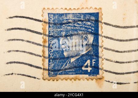 Vintage French postage stamp Stock Photo