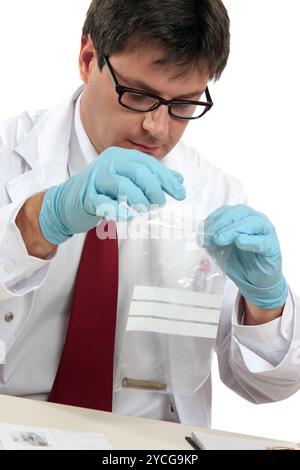 Crime Scene Investigation - bullet casing as a piece of evidence placed ...