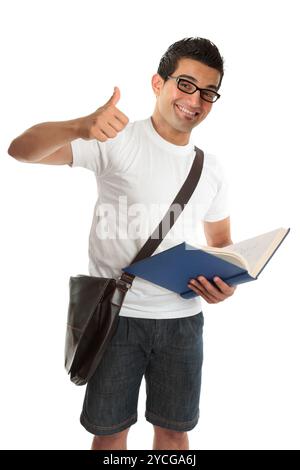 Happy university college student thumbs up Stock Photo