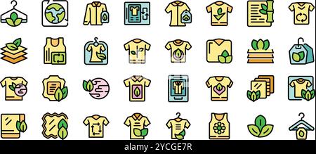 Eco clothing collection representing the concept of sustainability in the fashion industry Stock Vector