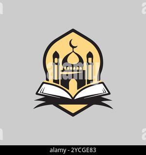 Mosjid minar logo with white background Stock Vector