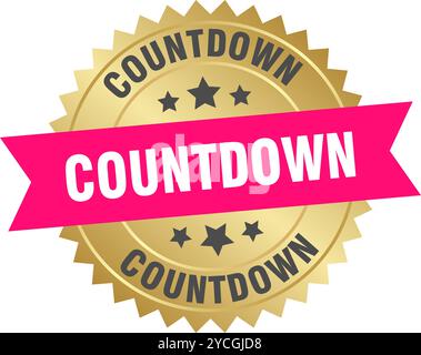 Countdown Label countdown round pink label isolated on transparent background ...