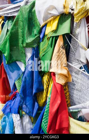 Tibetan praying flags Stock Photo