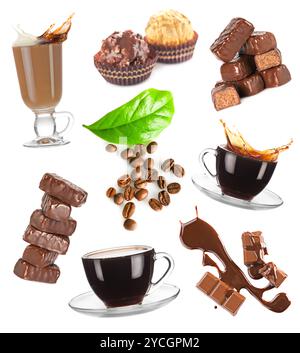 Coffee and chocolate set Stock Photo