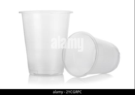 Two empty disposable plastic glass Stock Photo - Alamy