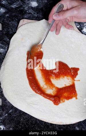 Making pizza Stock Photo