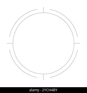 Sniper sight black and white 2D line object Stock Vector