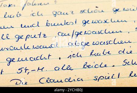 Fragment of an old handwritten letter, written in German. Can be used for background. Stock Photo