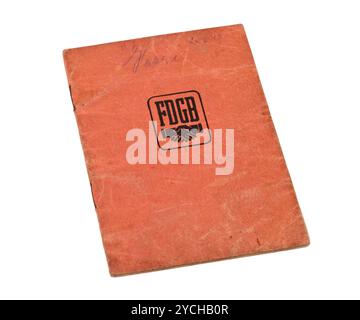 Union card of the former GDR (German Federation of Trade Unions) Stock Photo