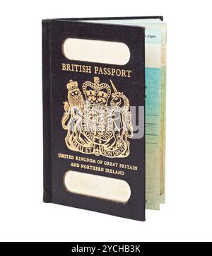 Old British passport isolated on white Stock Photo