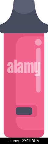Pink electronic cigarette device being charged with battery indicator displaying current charge level Stock Vector
