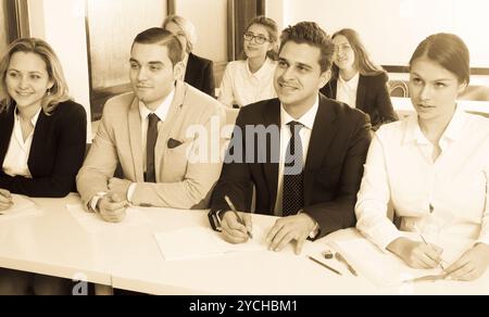 Students at lecture at university Stock Photo