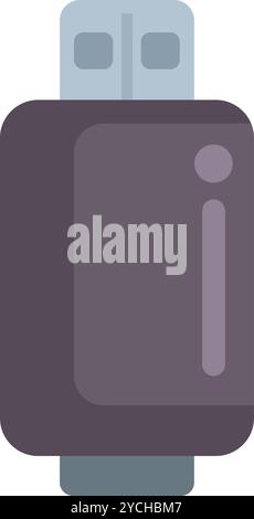This minimal flash drive icon represents a device for storing digital data, symbolizing portable memory and file transfer Stock Vector