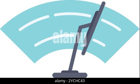 Windshield wiper is removing rain, cleaning windscreen for safe driving Stock Vector