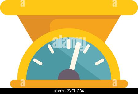 This vector illustration of a kitchen scale is perfect for projects related to cooking, baking, and healthy eating Stock Vector