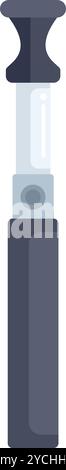 Electronic cigarette device for vaping using liquid icon with rechargeable battery and clearomizer tank for sale in vape shop Stock Vector