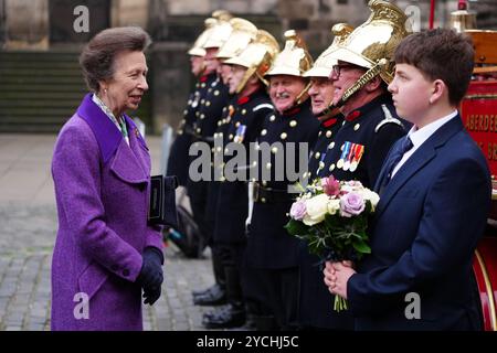 The Princess Royal attends a commemorative service to mark 200 years of Scottish fire and rescue services at St Giles Cathedral in Edinburgh. Picture date: Wednesday October 23, 2024. Stock Photo