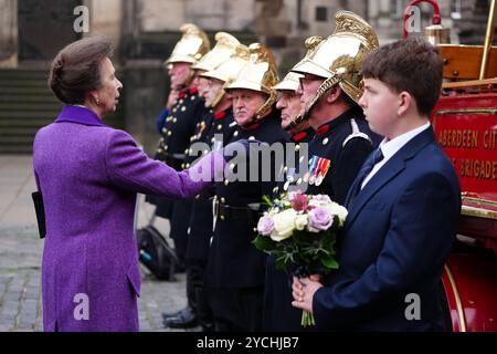 The Princess Royal attends a commemorative service to mark 200 years of Scottish fire and rescue services at St Giles Cathedral in Edinburgh. Picture date: Wednesday October 23, 2024. Stock Photo