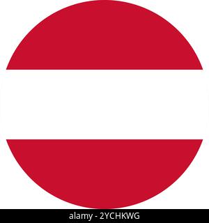 Austria Circle Flag, Circle Flag of Austria, Vector Images Stock Vector