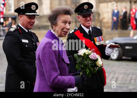 The Princess Royal attends a commemorative service to mark 200 years of Scottish fire and rescue services at St Giles' Cathedral in Edinburgh. Picture date: Wednesday October 23, 2024. Stock Photo