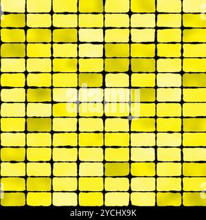 Yellow mosaic tile seamless pattern - background Stock Photo