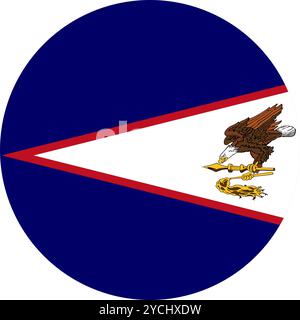 American Samoa Circle Flag, Circle Flag of American Samoa, Vector Images Stock Vector