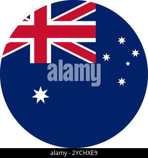 Australia Circle Flag, Circle Flag of Australia, Vector Images Stock Vector