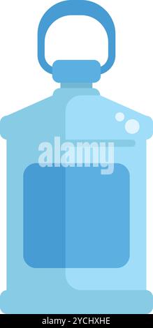 Big blue plastic bottle containing water with bubbles and a blank label, perfect for showcasing your product design Stock Vector