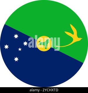 Christmas Island Circle Flag, Circle Flag of Christmas Island, Vector Images Stock Vector