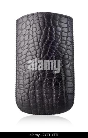 Black leather case Stock Photo