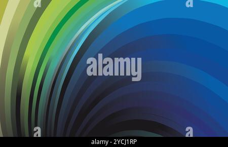 abstract background featuring swirling with colorful stripes Stock Vector