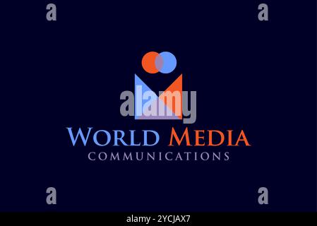 Media logo design vector editable Stock Vector