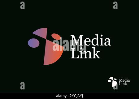Media logo design vector editable Stock Vector