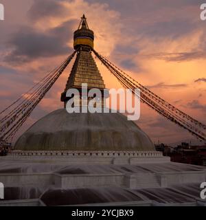 Buddhist Shrine Boudhanath Stupa. Nepal, Kathmandu Stock Photo