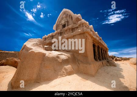 Panch Rathas Monolithic Hindu Temple. India Stock Photo