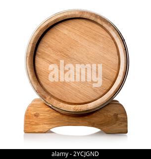 Wooden barrel on the stand Stock Photo