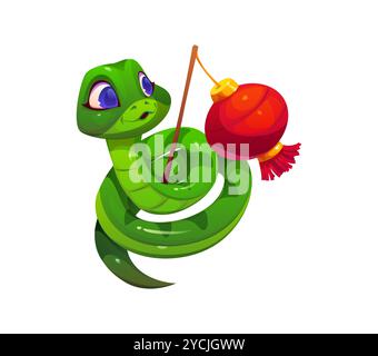 Year of the Snake Holding a Lantern 2025 Coloring Stock Vector Image ...