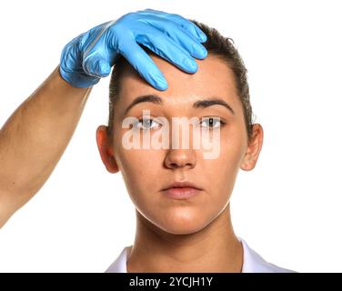 Survey before plastic surgery. Stock Photo